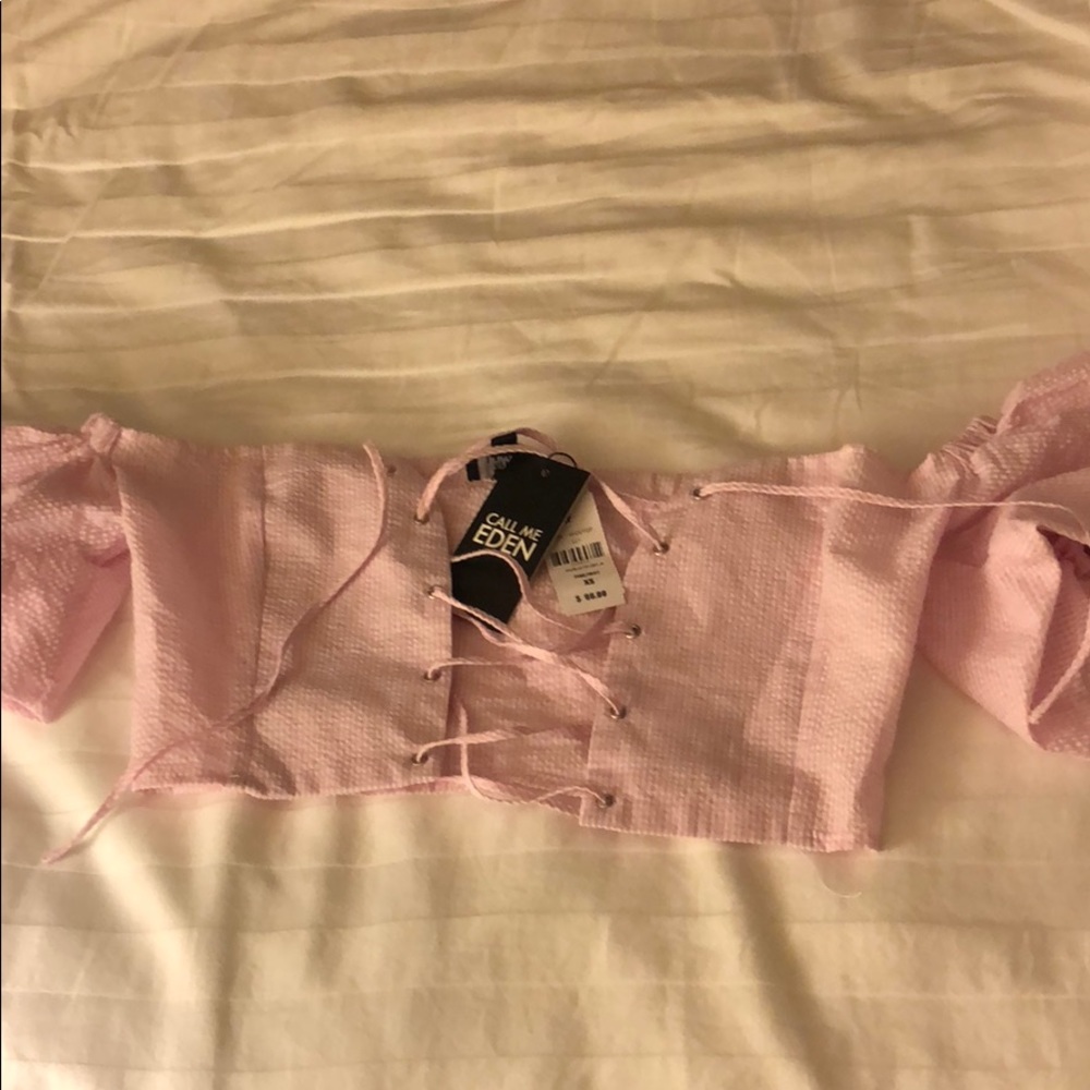 Call Me Eden lace-up crop top